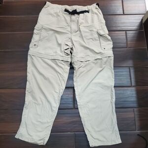 REI Convertible Cargo Pants Mens XL 32L Tan Khaki Hiking Outdoors Zip Off